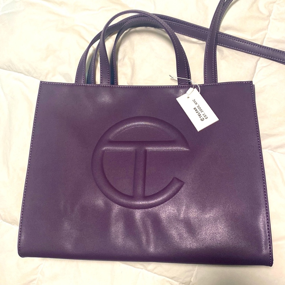 TELFAR Medium Eggplant Shopping Bag - brand new, never used, dust bag included